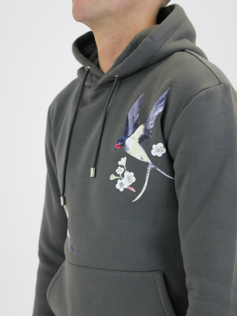 Dark Grey Hummingbird Hoodie