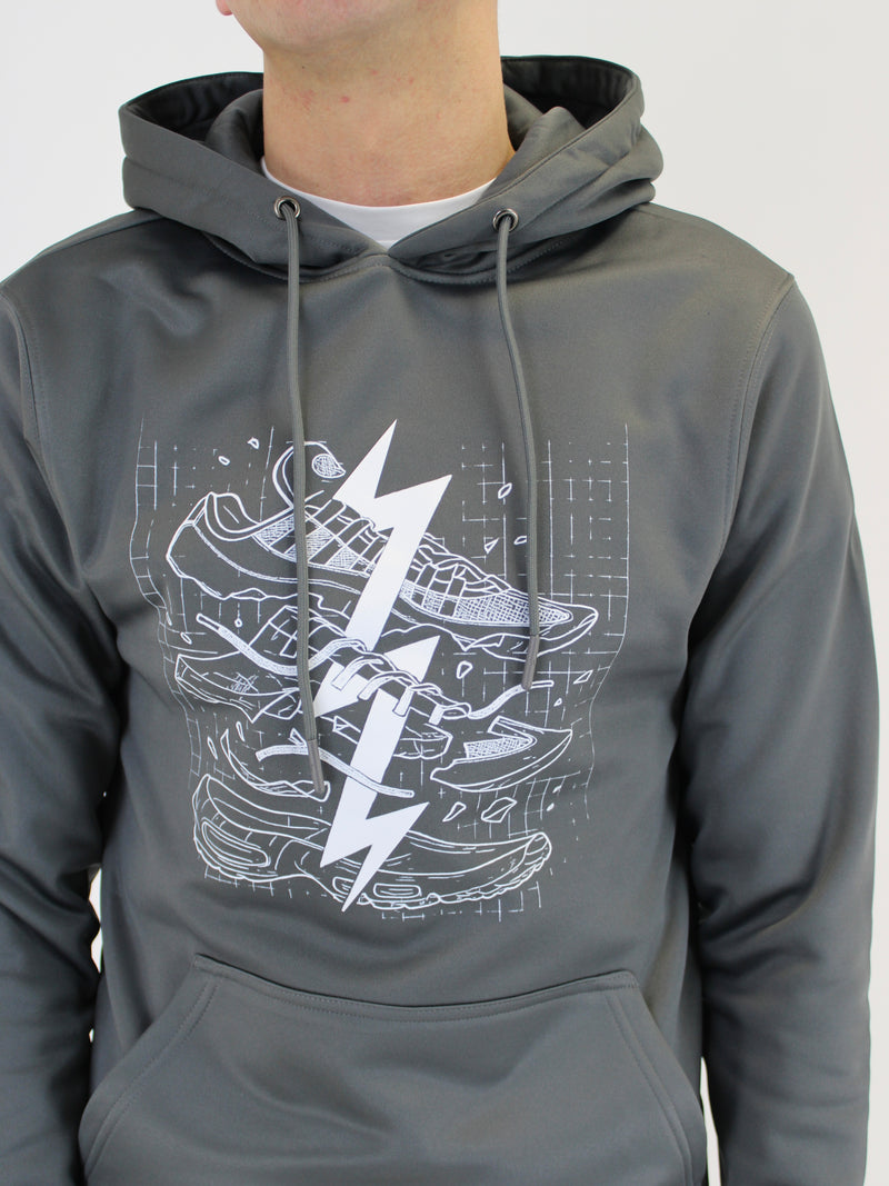 Grey BluePrint (Front) Hoodie