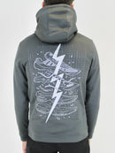 Grey BluePrint (Back) Hoodie
