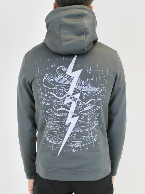 Grey BluePrint (Back) Hoodie
