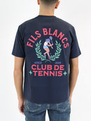 Navy Fils Blanc T-Shirt