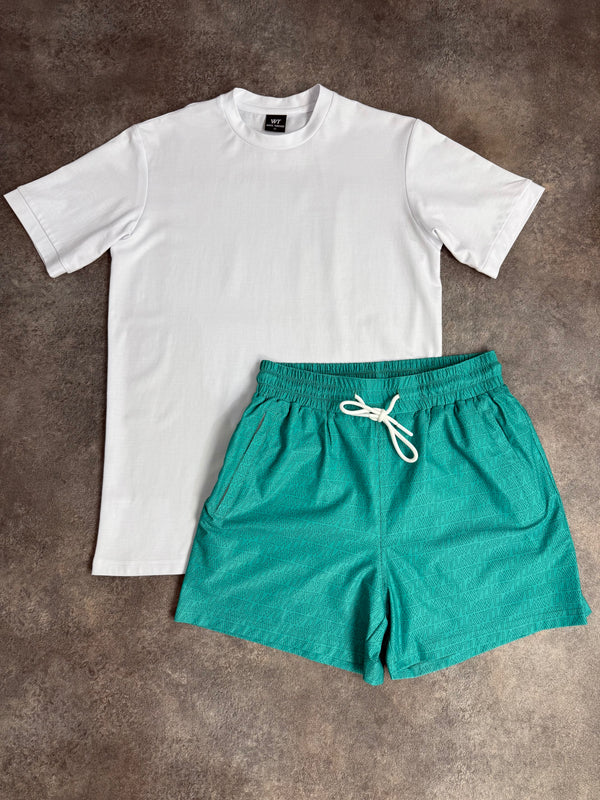 White / Teal WT Swim Set