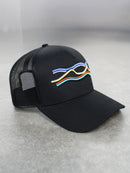 Black Wavey Trucker