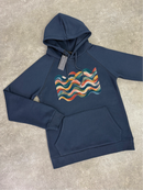 Kids Navy Brushed Wave Hoodie