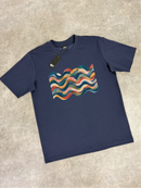 Navy Brushed Wave T-Shirt