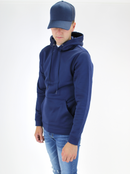 Plain Poly Navy Hoodie
