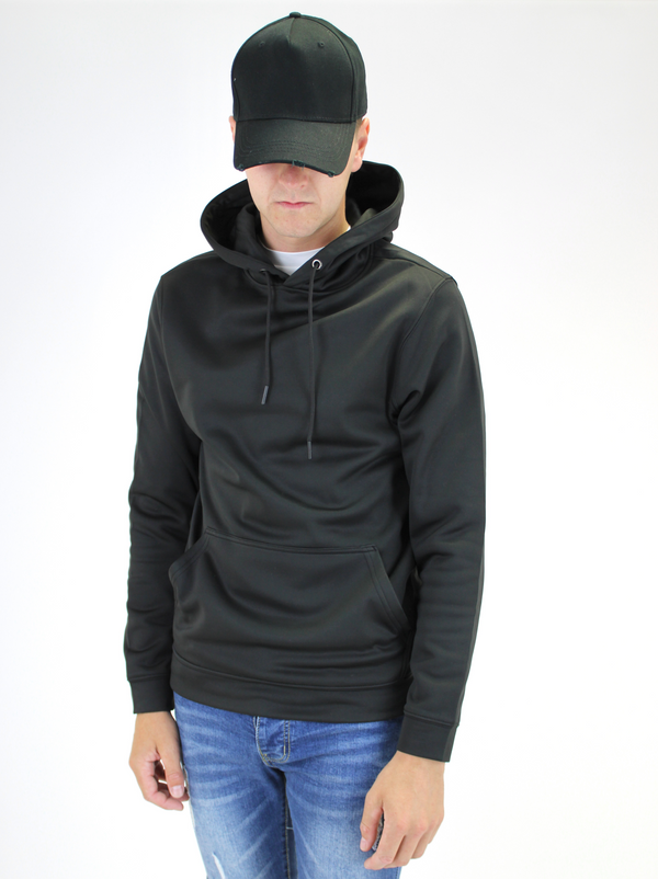 Plain Poly Black Hoodie