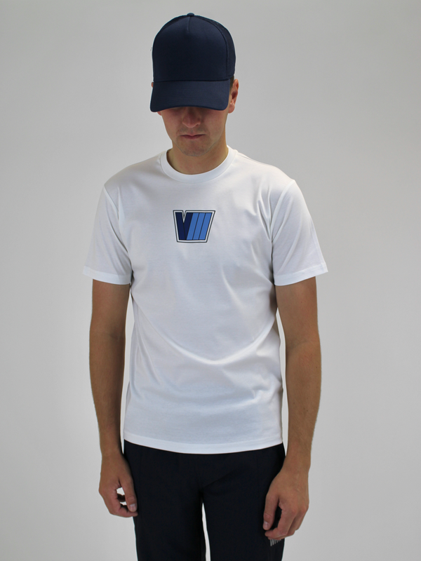 White / Blue V8 T-Shirt