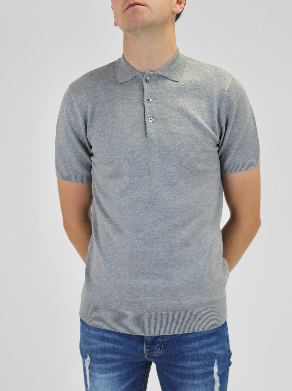 Light grey polo sales shirt
