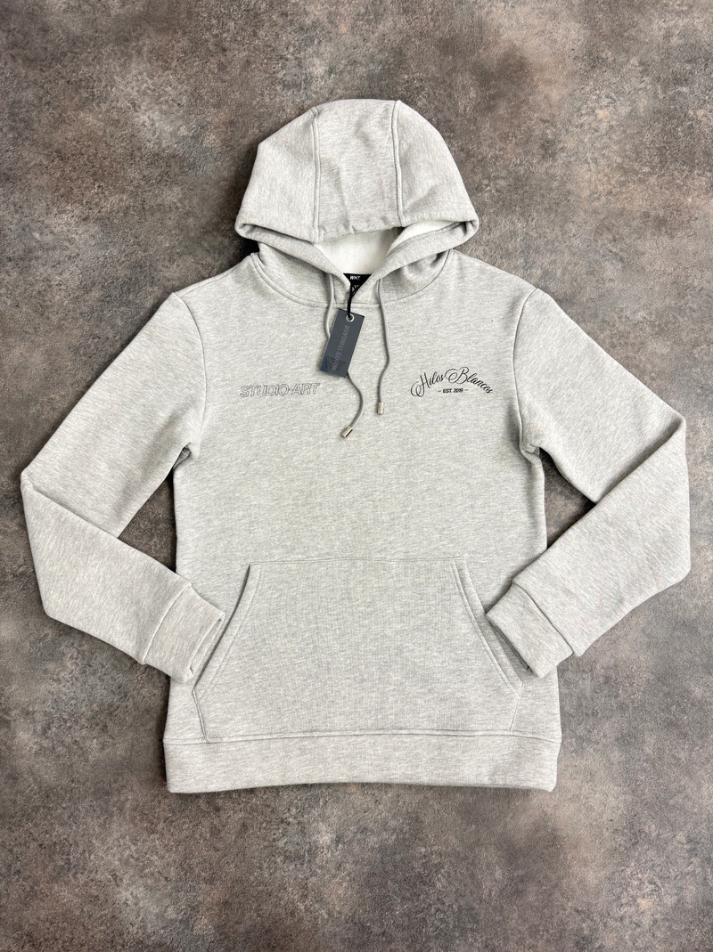 Kids Light Grey Floral Hilos Blancos Hoodie
