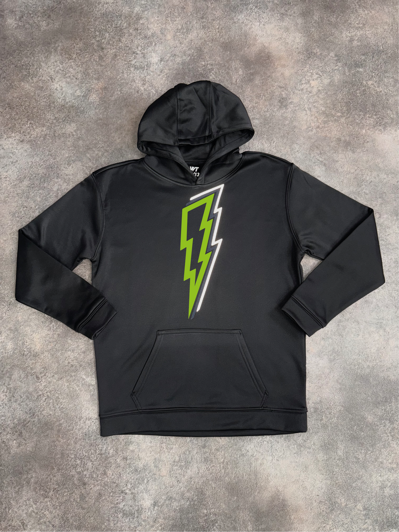 Kids Black / Neon Green OG Bolt Hoodie