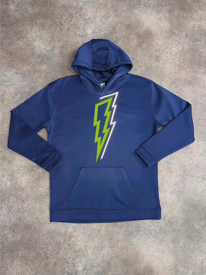 Kids Navy / Neon Green OG Bolt Hoodie